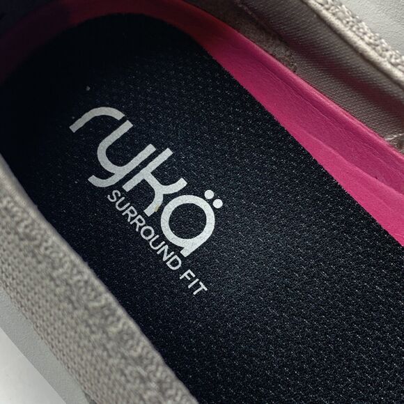 Ryka Ally Gray Leopard Detail Knit Athletic Training Shoes Womens Size 8 WIDE - Picture 4 of 8